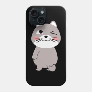 Cute cat cartoon character funny design. Phone Case