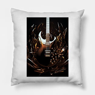 Gold Guitar Pillow