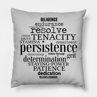 Persistence Word Art Goals Strong Women Men Achievers Pillow