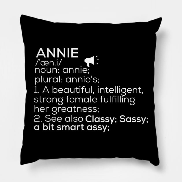 Annie Name Annie Definition Annie Female Name Annie Meaning Pillow by TeeLogic