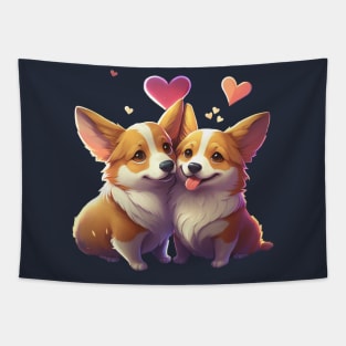 Corgi Love Tapestry