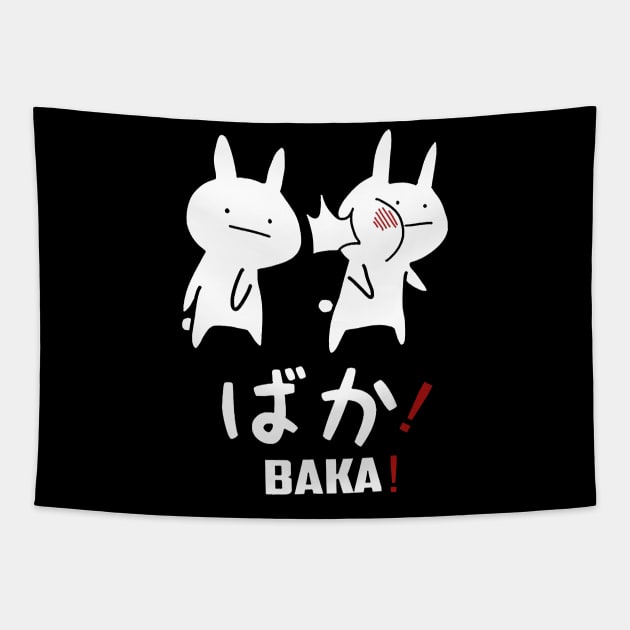 Funny Anime Baka Rabbit Slap Japanese Gift T-Shirt Tapestry by Trendy_Designs