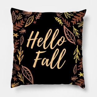 Happy Fall Dry Leaves Autumn Design Pillow