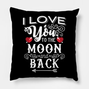 'I Love You to the Moon and Back' Valentine's Day Gift Pillow