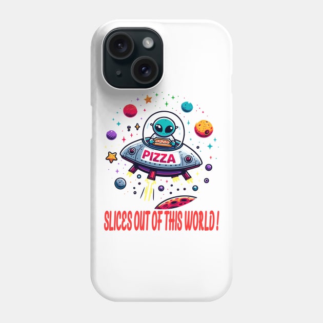 Intergalactic Pizza Delivery Phone Case by maknatess