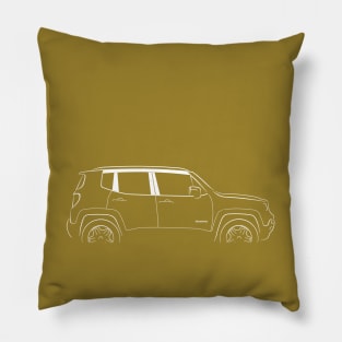 Jeep Renegade BU - profile stencil, white Pillow