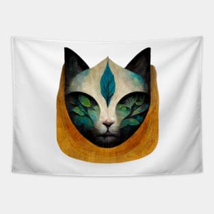 Cat Face Surrealism Tapestry