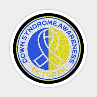 Down Syndrome Awareness October Blue And Yellow Ribbon Magnet