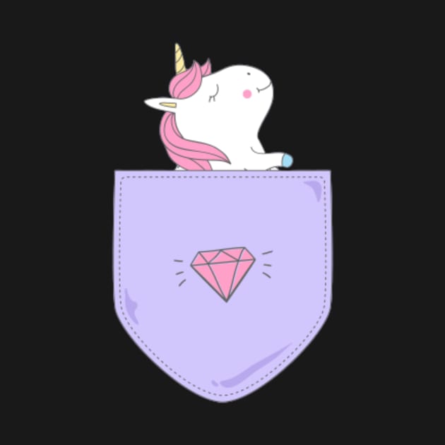 small cute unicorn in pocket by hatem