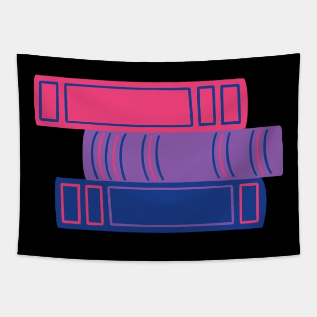 Bi Book Pride Stack Tapestry by Made Adventurous