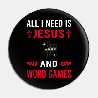 I Need Jesus And Word Games Pin