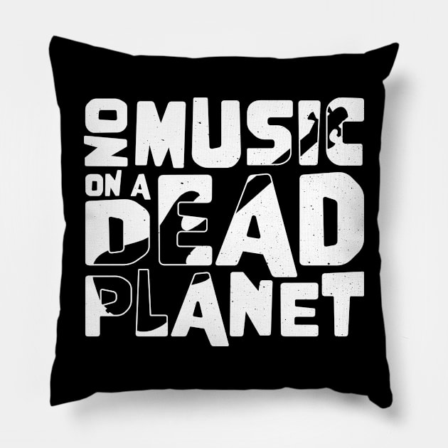 No Music On A Dead Planet for Bass Player Pillow by jodotodesign