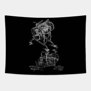 Revolving Fire Arm Vintage Patent Hand Drawing Tapestry