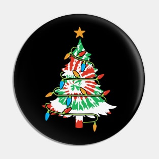 Colorful Tie Dye christam tree Pin