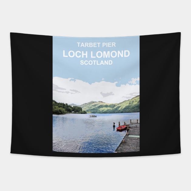 Scotland Loch Lomond Scottish Travel location poster Tapestry by BarbaraGlebska