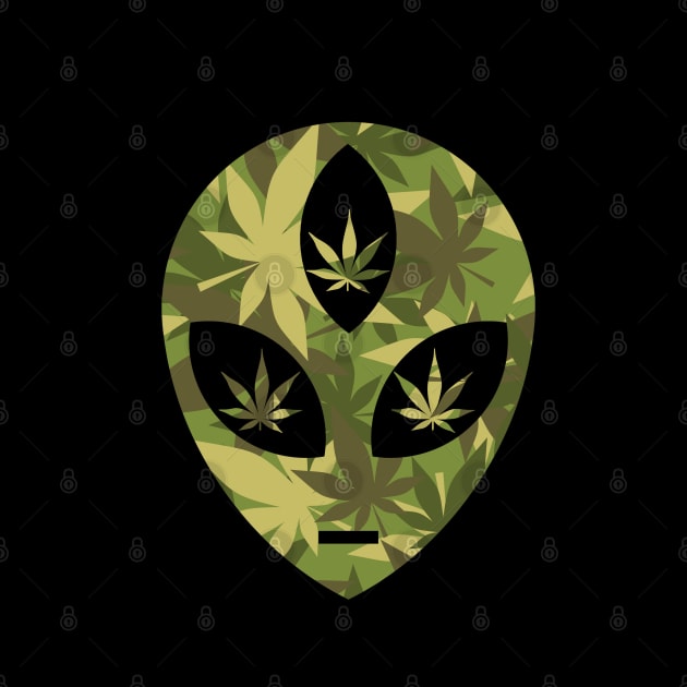Third Eyed Alien Head: Weed Camo Edition by jonah block