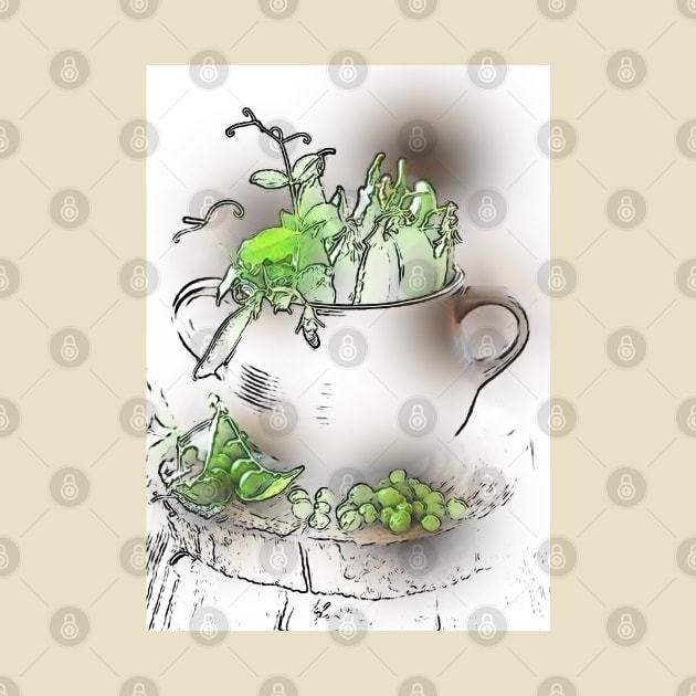 Delicate green peas by CatCoconut-Art