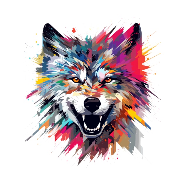 Wolf Animal Freedom World Wildlife Wonder Abstract by Cubebox