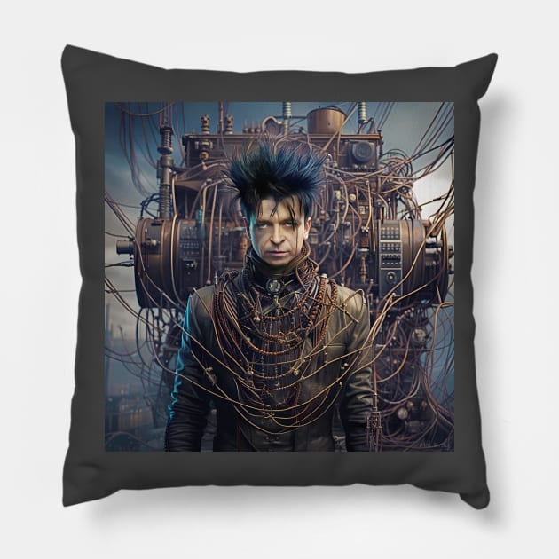 Gary Numan Steampunk Pillow by IconsPopArt