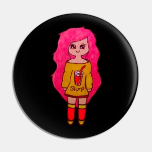 Chibi Pink Lemonade Girl Pin