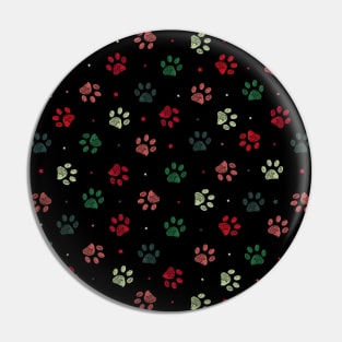 Christmas colored paw print Pin