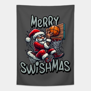 Merry Swishmas - Basketball Santa Tapestry