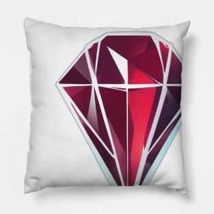 Crimson Jewel - Geometric Diamond Design No. 1001 Pillow