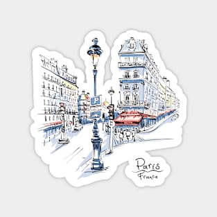 Typical Parisian street, France Magnet