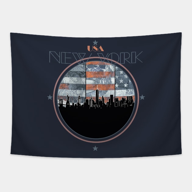 new york skyline Tapestry by BekimART