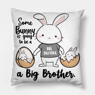 Big Brother Announcement Cute Bunny Family Design Pillow