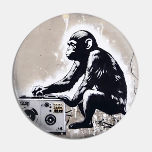 Banksy's Monkey illustration Pin