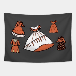 Orange Cream Party Dresses Tapestry