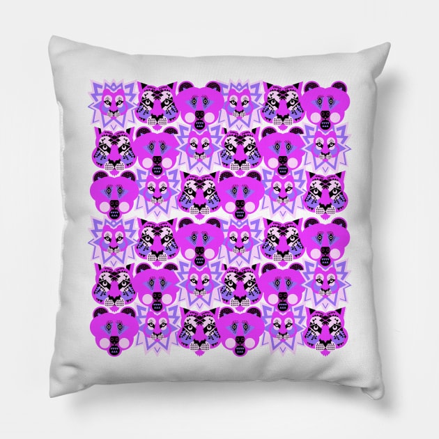 Lions, Tigers and Bears, Bold pink. Pillow by AnimalMagic