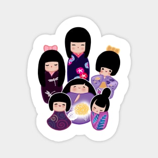 Kokeshi in Purple Magnet