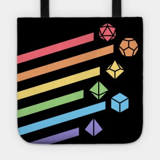 Retro Minimalist RPG Dice Rainbow Tote