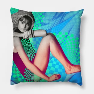 60s Supermodel Jean Shrimpton Pillow