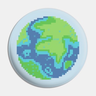 Earth Pixel Art Pin