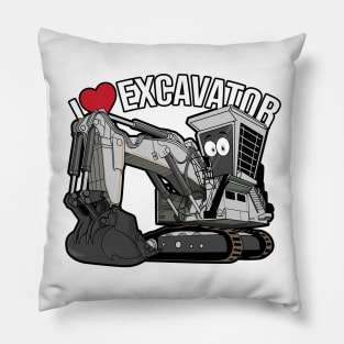 I LOVE EXCAVATOR KAWAII Pillow