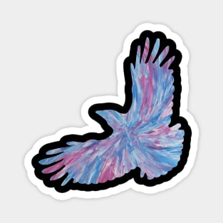 pink cyan crow Magnet