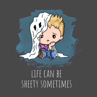 Cute LGBTQ Gay Ghost Life Can Be Sheety Sometimes Rainbow Pride Pocket Gay-Bee T-Shirt