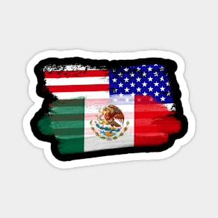 Mexican American Flags Magnet