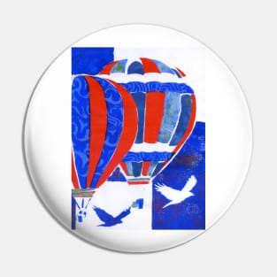 Hot Air Balloon Red White and Blue Pin