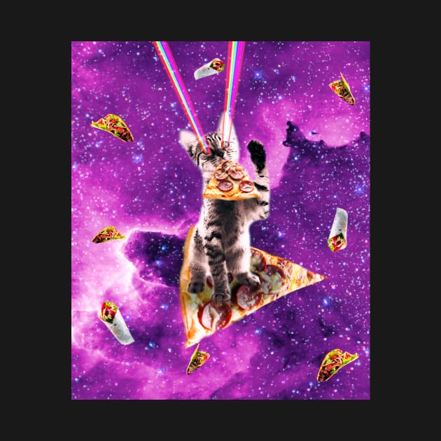 Outer Space Pizza Cat - Rainbow Laser, Taco, Burrito by Random Galaxy