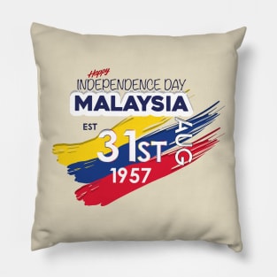 Happy Independence Day Celebration Malaysia Pillow