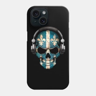 Dark Skull Deejay with Quebec Flag Phone Case