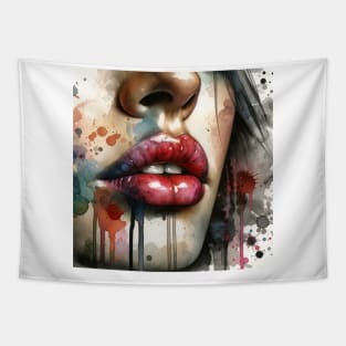 Watercolor Women Lips #1 Tapestry