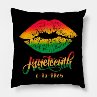 Biting Lips Juneteenth Freedom Day June 19th Women Girls Pillow