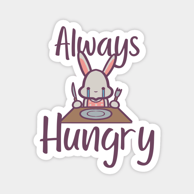 Always Hungry Bunny Rabbit Magnet by ThumboArtBumbo