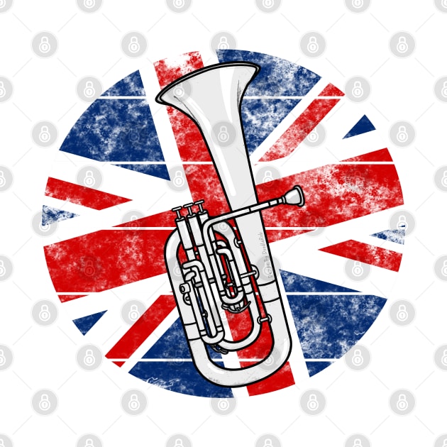 Tenor Horn UK Flag Britain Hornist British Musician by doodlerob