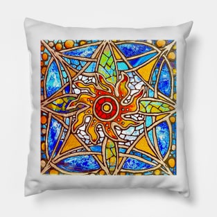 Stained Glass Mandala 20-40-27 Pillow